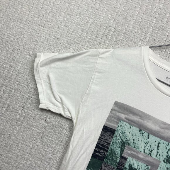 Y2K Oneill Shirt Men's S White Short Sleeve Surf Beach Graphic Tee Abstract - Picture 2 of 14